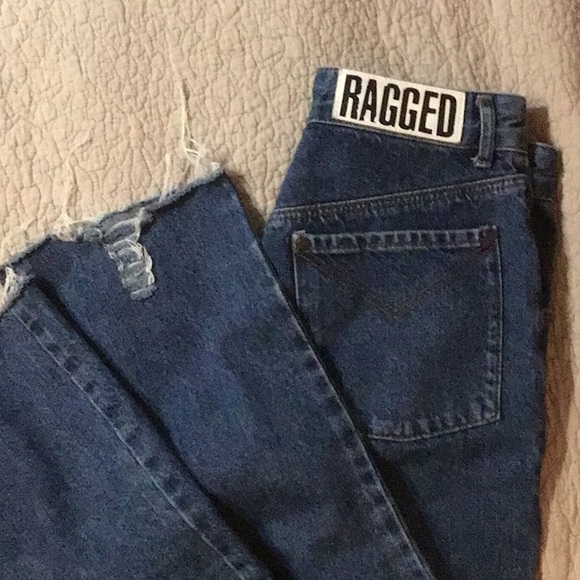The Ragged Priest High Waist Distressed Hem Cropped Jeans - Picture 6 of 6